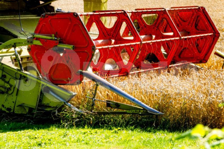 Detailansicht eines Mähdreschers